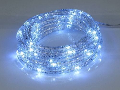 SZNUR OZDOBNY 72 LED Z BROKATEM SREBRNY ŚWIATŁO ZIMNE BIAŁE na Arena.pl