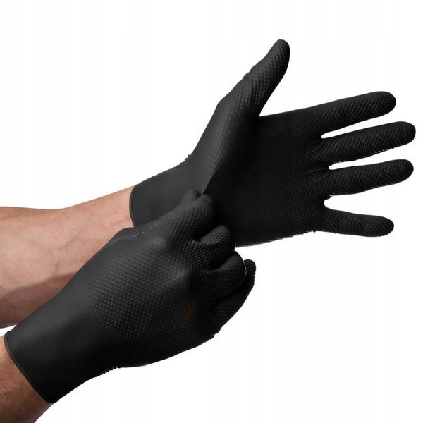 Rękawice Nitrylowe Mercator GOGRIP BLACK Czarne a50 L zdjęcie 9