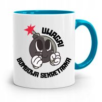 Kubek Błękitny Prezent Dla Sekretarki Bombowa Z Nadrukiem Ze Zdjęciem