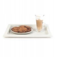 KADAX Tacka Kuchenna Taca Plastikowa Kelnerska Barowa Duża Biała 40x28cm