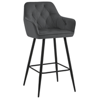 Krzesło barowe Julia III velvet szare hoker do wyspy 107 cm