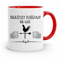 Kubek Czerwony Prezent Dla Księgowej Księgowego Z Nadrukiem Ze Zdjęciem