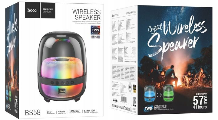 GŁOŚNIK BEZPRZEWODOWY BLUETOOTH WYSOKA JAKOŚĆ DŹWIĘKU KOLOROWY LED CZARNY zdjęcie 4