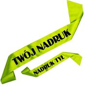 Szarfa zielone jabłuszko  z Twoim nadrukiem w kolorze czarnym - przód + tył