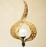 2xPłomień solarny ogrodowy 18/70cm lampa z kulką ze spękanego szkła