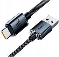2 x Długi Kabel 2m Baseus Crystal Shine OPLOT USB USB-C typ-C PD 100W 6A 20