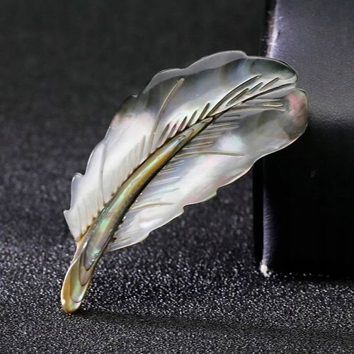 PINETS broszka Pióro Piórko masa perłowa Ozdoba na Arena.pl