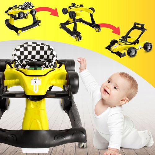Interaktywny Chodzik jeździk pchacz Wyścigówka Formuła 1 3w1 żółty na Arena.pl