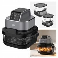 Frytkownica beztłuszczowa Teesa GLASS AIR FRYER 1500W 2 pojemniki 1,5L / 4L