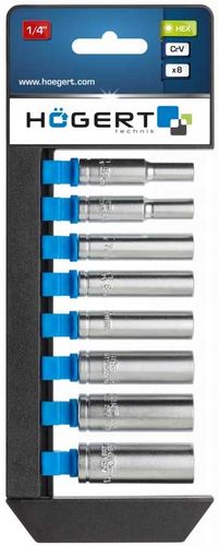 HOGERT HT1A886 ZESTAW NASADEK DŁUGICH 1/4'' NASADKI DŁUGIE 8szt. 5.5mm-13mm na Arena.pl