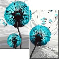 60CM 50CM OBRAZ ŚCIENNY DMUCHAWCE TURKUSACH DRUK PŁÓTNO