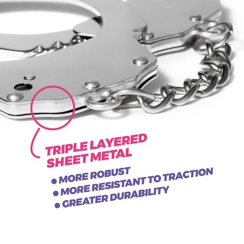 Crushious Spangle Metal Handcuffs With Plush In Pink na Arena.pl