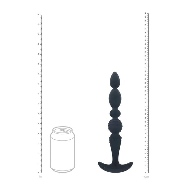 Multi Textured Silicone Flared Anal Probe - Black zdjęcie 6