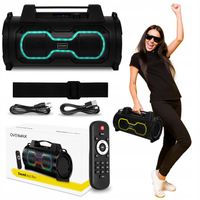 DUŻY Głośnik Bezprzewodowy 2x 25W MOBILNY MOCNY USB AUX TWS RADIO + Pilot