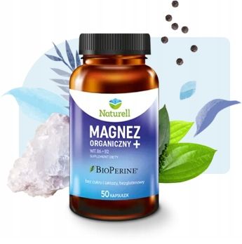 Naturell Magnez Organiczny Witamina B6 B2 50 kaps. zdjęcie 2