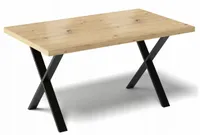 STÓŁ DO KUCHNI JADALNI SALONU METALOWE NOGI X LOFTOWY 135x65CM DĄB ARTISAN