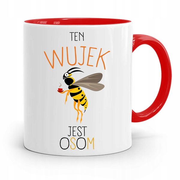 Kubek Czerwony Dla Wujka Ten Wujek Jest Osom Z Nadrukiem Ze Zdjęciem zdjęcie 1