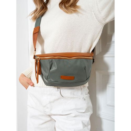 nerka damska z nylonu i skóry ekologicznej w zielono-brązowym kolorze na Arena.pl