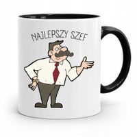 Kubek Czarny Prezent Szefa Najlepszy Szef Z Nadrukiem Ze Zdjęciem