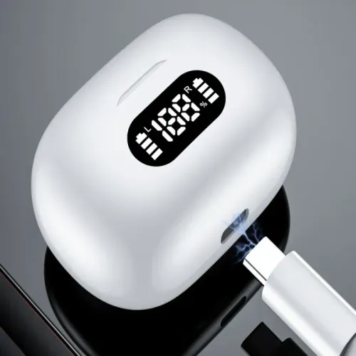 Słuchawki douszne bluetooth bezprzewodowe z ładującym etui mikrofonem na Arena.pl