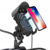 MOTOCYKLOWY UCHWYT ŁADOWARKA INDUKCJA ANTYWIBRACYJNY SOLIDNY 15W QI