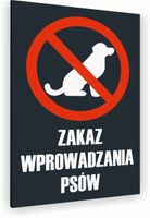 Tabliczka znak informacyjny 30x20 Antracyt ZAKAZ WPROWADZANIA PSÓW Dibond