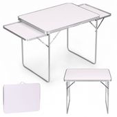 STOLIK TURYSTYCZNY MULTIGARDEN MDF STALOWY 123CM BLAT BIALY