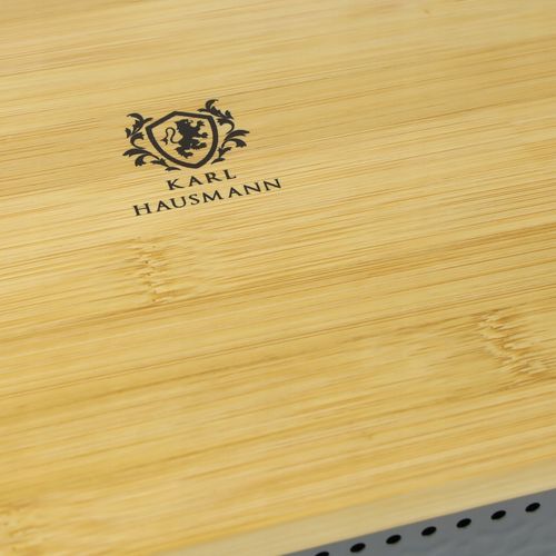 Chlebak pojemnik na pieczywo na chleb bułki stalowy deska bambusowa szary na Arena.pl