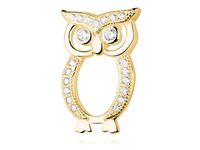 Pozłacany srebrny wisior wisiorek sowa sówka cyrkonia białe cyrkonie srebro 925 Z1066C_G