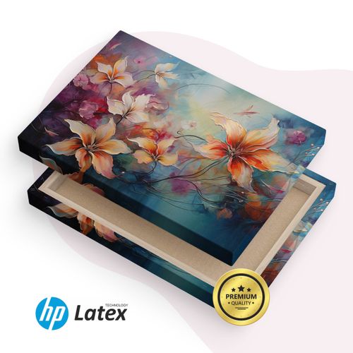 Obraz Na Płótnie Malowane Dzikie Kwiaty Abstrakcja Do Sypialni 120cm x 80cm na Arena.pl