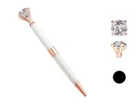 długopis Z DIAMENTEM i KRYSZTAŁKAMI biały damski