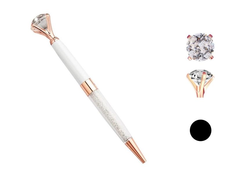 długopis Z DIAMENTEM i KRYSZTAŁKAMI biały damski zdjęcie 1