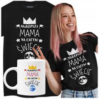 Zestaw KOSZULKA z KUBKIEM upominek na Dzień Matki dla MAMY Najlepsza Mama