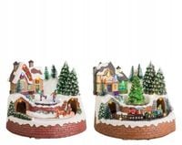 Scenka LED grająca wioska - 16,5 cm - dekoracja ozdoba świąteczna