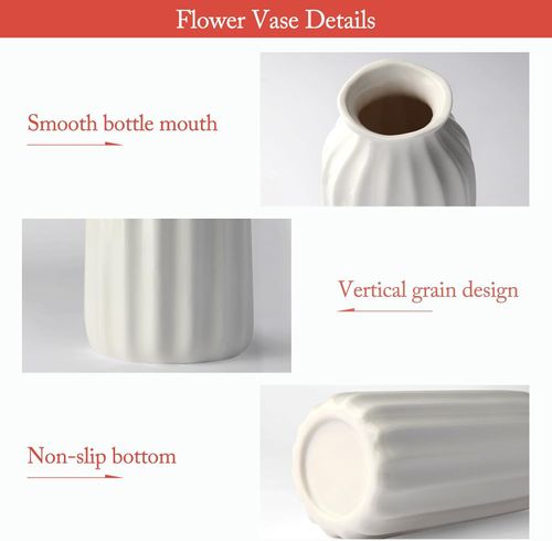 Zestaw 2 Ceramicznych Wazonów Żebrowanych Białe Szkliwione w Stylu Boho na Arena.pl