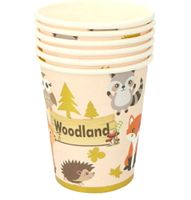 Kubeczki papierowe leśne zwierzątka woodland, 6 szt.