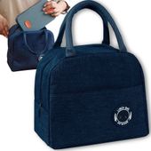 Torba termiczna śniadaniowa piknik biwak plażę granatowy 21x11x19cm