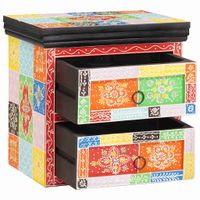 Szafka Nocna Wielokolorowe 40 x 30 x 40 cm Lite drewno mango