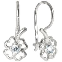 SREBRNE KOLCZYKI KONICZYNKI NA BIGLU Z SZAFIREM RUBINEM RÓŻOWE BIAŁE - RÓŻNE KOLORY DLA DZIEWCZYNKI DZIECIĘCE