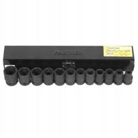 NASADKI UDAROWE KLUCZE NASADOWE KRÓTKIE 1/2'' 10-24MM ZESTAW WALIZKA 12el