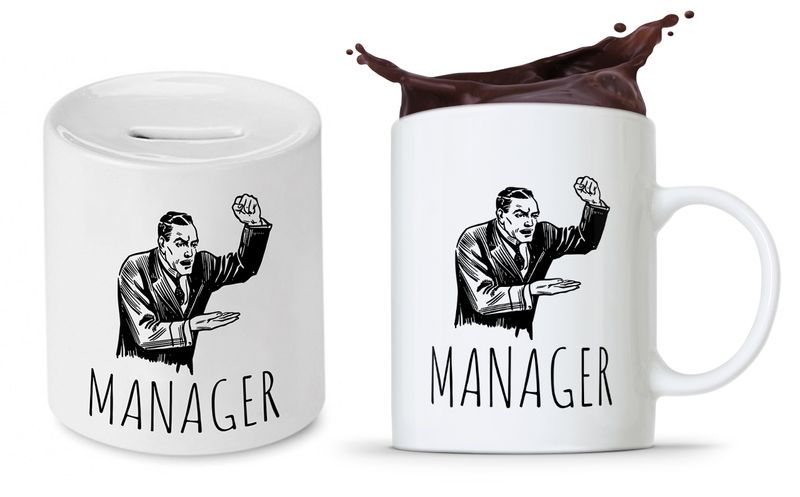 Dla Kierownika Zestaw Kubek + Skarbonka Prezent Z Nadrukiem Ze Zdjęciem zdjęcie 1