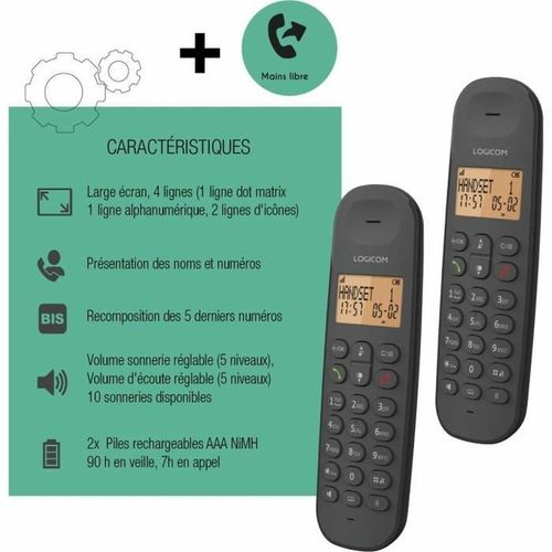 Telefon Stacjonarny Logicom DECT ILOA 250 DUO Czarny na Arena.pl