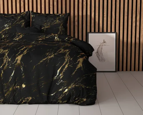 200x220 MARBLE kpl pościeli mikrofibra  z foliowym nadrukiem czarny na Arena.pl