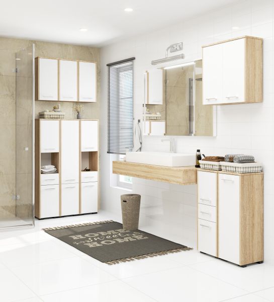 SZAFKA WISZĄCA W 60 cm FIN 2D SONOMA / BIAŁA zdjęcie 5