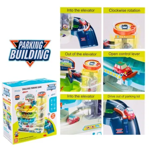 PARKING GARAŻ SAMOCHODOWY Z WINDĄ ZE ŚWIATŁEM I DŹWIĘKIEM AUTA ZAKRĘCONY na Arena.pl