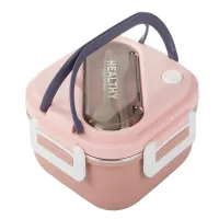 Śniadaniówka z przegródkami pojemnik sztućce lunchbox do mikrofali 1000ml