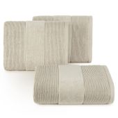 Ręcznik bawełniany z ozdobną bordiurą EMMA 30X50 beżowy