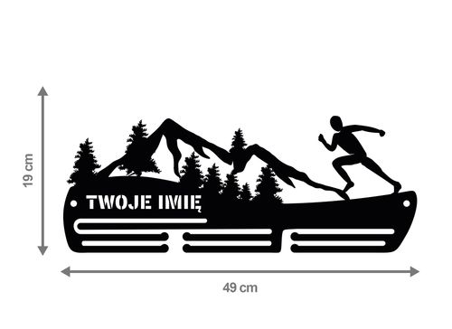 Wieszak na medale GÓRY RUN twoje imię dowolny tekst 81.1 na Arena.pl