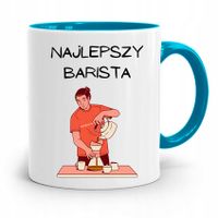 Dla Baristy Baristki Kawiarki Kubek Błękitny Z Nadrukiem Ze Zdjęciem