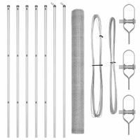 Ogrodzenie z słupkami Srebrny 1.6 x 10 m Stal pokryta PCV